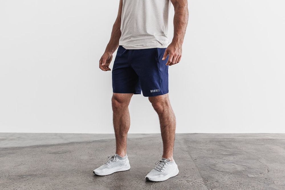 NOBULL Men's Knit 8.5" Shorts - Navy Heather - Ireland (2486UJSEO)